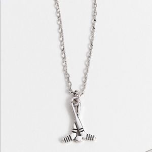 Dainty Silver Hockey Mom Necklace